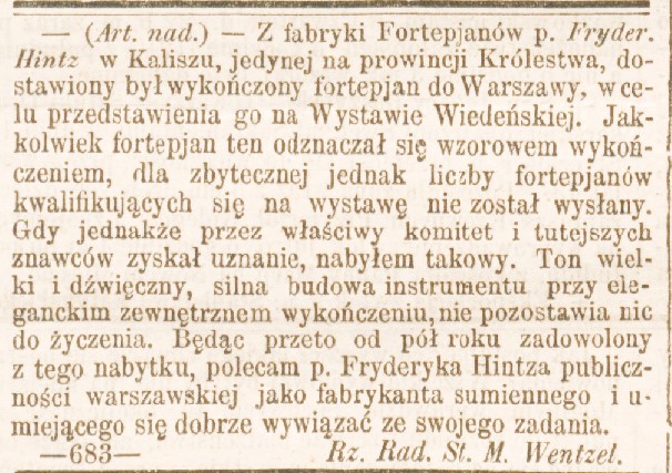 Zdj. „Kurjer Warszawski” 1874, nr 15 + dod., s. 4.
