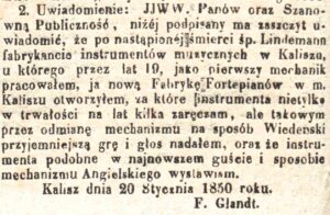 Zdj. „Dziennik Urzędowy Gubernii Warszawskiej” 1850, nr 4 + dod.,s.100.
